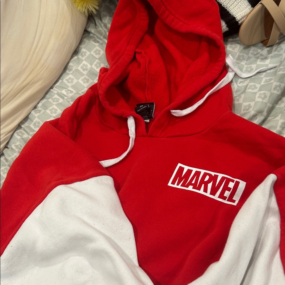 Marvel Red and White Logo Pullover Hoodie